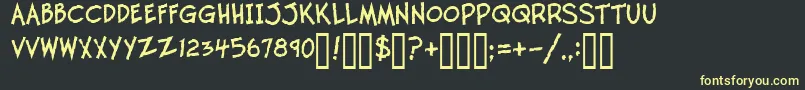 TwelveTonFishstick Font – Yellow Fonts on Black Background