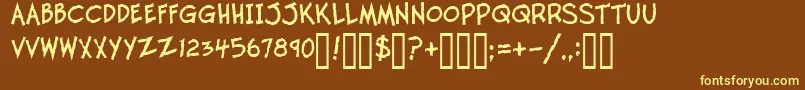 TwelveTonFishstick Font – Yellow Fonts on Brown Background