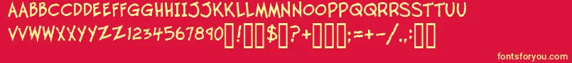 TwelveTonFishstick Font – Yellow Fonts on Red Background