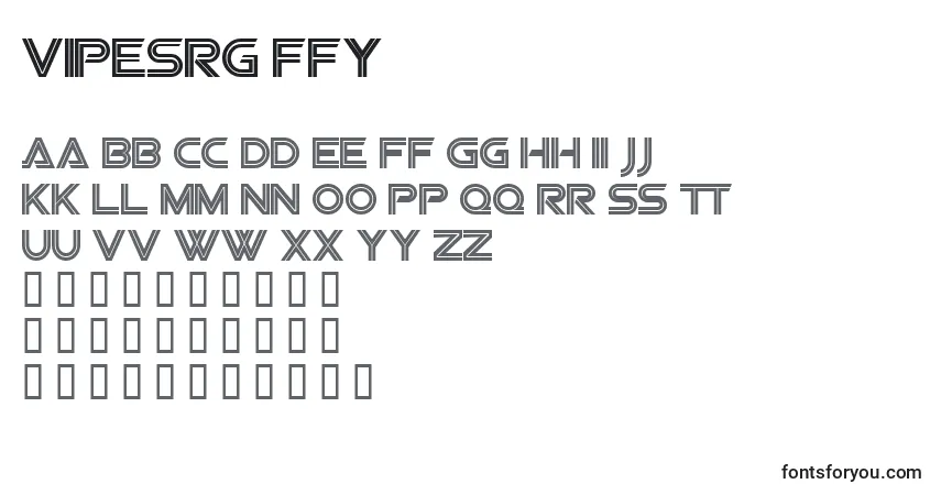 A fonte Vipesrg ffy – alfabeto, números, caracteres especiais