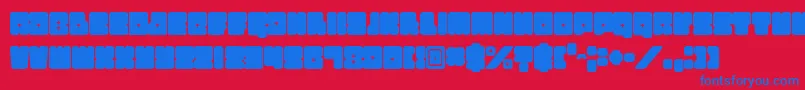 Fonte Funkygraphy – fontes azuis em um fundo vermelho