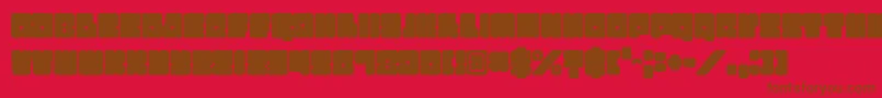 Fonte Funkygraphy – fontes marrons em um fundo vermelho