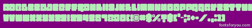 Funkygraphy-fontti – vihreät fontit violetilla taustalla