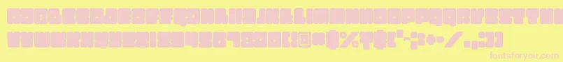 Fonte Funkygraphy – fontes rosa em um fundo amarelo
