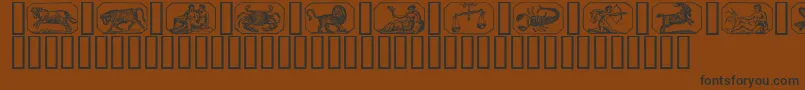 fuente Zodiac00 – Fuentes Negras Sobre Fondo Marrón