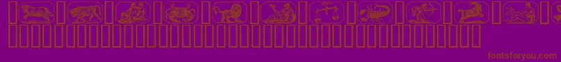Fonte Zodiac00 – fontes marrons em um fundo roxo
