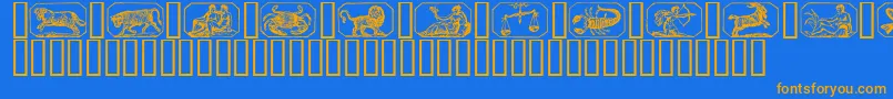 Police Zodiac00 – polices orange sur fond bleu