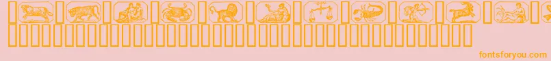 Zodiac00 Font – Orange Fonts on Pink Background