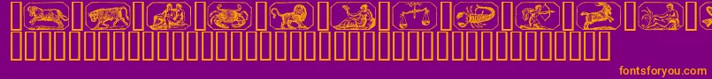 Zodiac00 Font – Orange Fonts on Purple Background