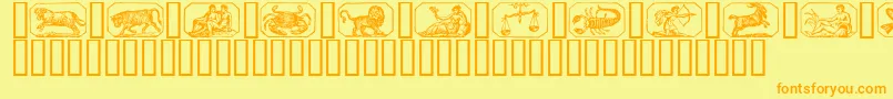 Zodiac00 Font – Orange Fonts on Yellow Background