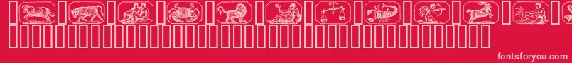 Шрифт Zodiac00 – розовые шрифты на красном фоне