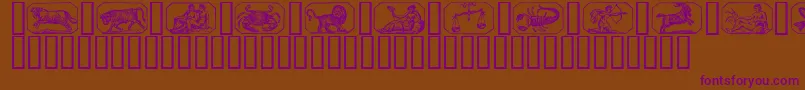 Zodiac00 Font – Purple Fonts on Brown Background