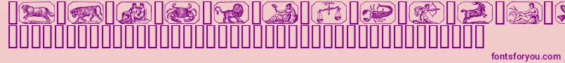 fuente Zodiac00 – Fuentes Moradas Sobre Fondo Rosa