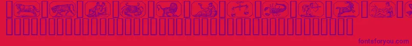 Zodiac00-Schriftart – Violette Schriften auf rotem Hintergrund