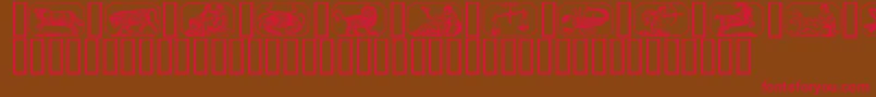 Zodiac00 Font – Red Fonts on Brown Background