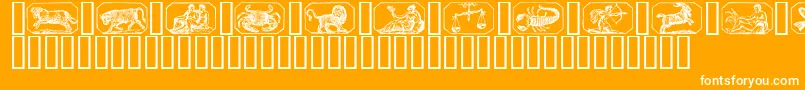 フォントZodiac00 – オレンジの背景に白い文字