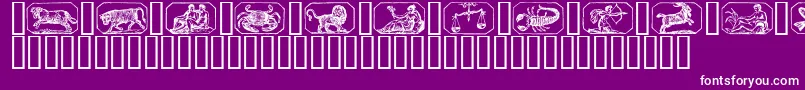 Zodiac00 Font – White Fonts on Purple Background