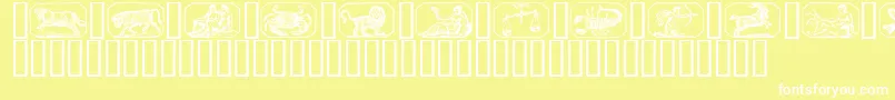 フォントZodiac00 – 黄色い背景に白い文字
