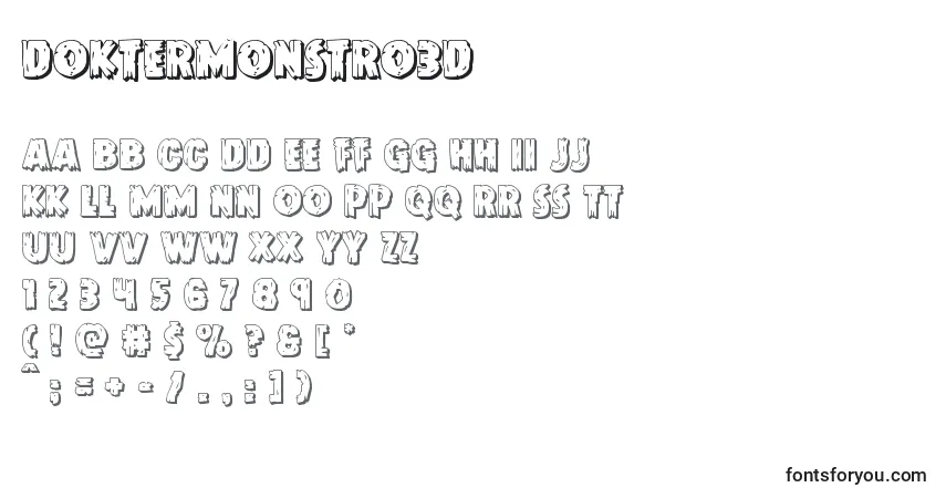 Schriftart Doktermonstro3D – Alphabet, Zahlen, spezielle Symbole