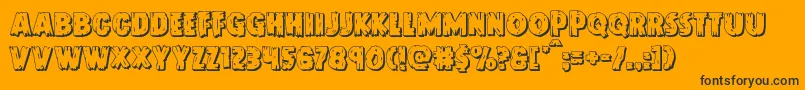 Doktermonstro3D Font – Black Fonts on Orange Background