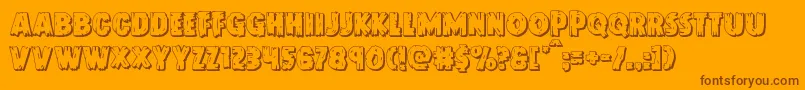 Doktermonstro3D Font – Brown Fonts on Orange Background