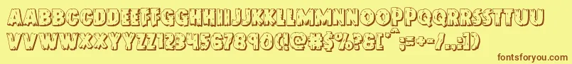 Doktermonstro3D Font – Brown Fonts on Yellow Background