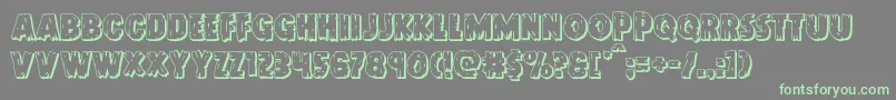 Doktermonstro3D-Schriftart – Grüne Schriften auf grauem Hintergrund