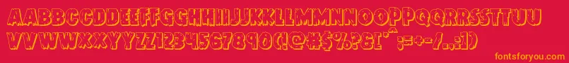 Doktermonstro3D Font – Orange Fonts on Red Background