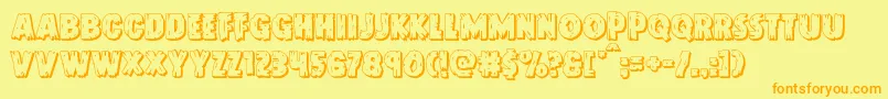 Doktermonstro3D Font – Orange Fonts on Yellow Background