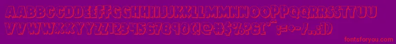 Doktermonstro3D-Schriftart – Rote Schriften auf violettem Hintergrund