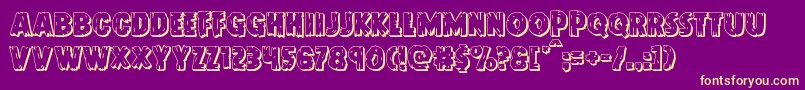 Doktermonstro3D Font – Yellow Fonts on Purple Background