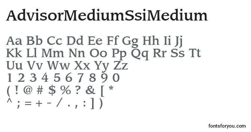 Schriftart AdvisorMediumSsiMedium – Alphabet, Zahlen, spezielle Symbole