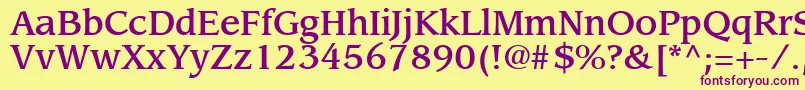 AdvisorMediumSsiMedium Font – Purple Fonts on Yellow Background