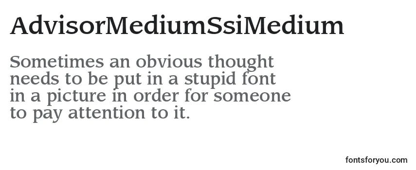 AdvisorMediumSsiMedium Font