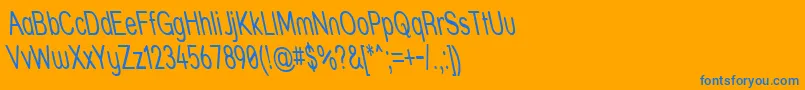 Strthrit-Schriftart – Blaue Schriften auf orangefarbenem Hintergrund