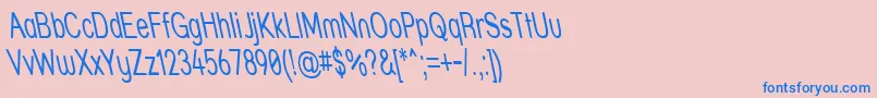 Strthrit-Schriftart – Blaue Schriften auf rosa Hintergrund