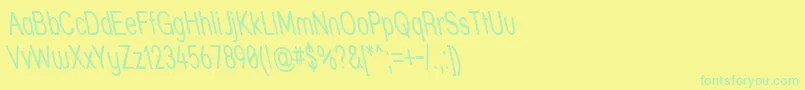 フォントStrthrit – 黄色い背景に緑の文字