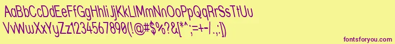 Strthrit Font – Purple Fonts on Yellow Background