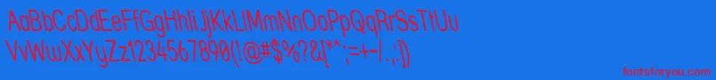 Strthrit-Schriftart – Rote Schriften auf blauem Hintergrund