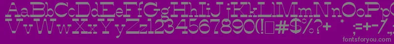 フォントAlfredo – 紫の背景に灰色の文字