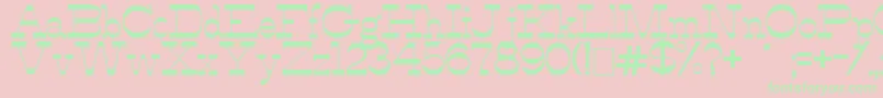 Alfredo-Schriftart – Grüne Schriften auf rosa Hintergrund
