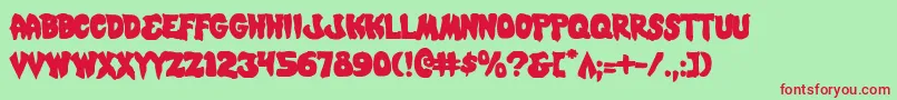 Mysticsingler Font – Red Fonts on Green Background