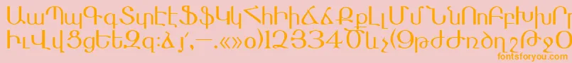 Masis Font – Orange Fonts on Pink Background