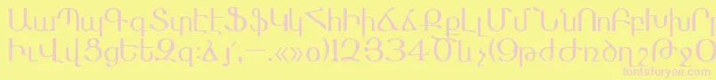 Masis Font – Pink Fonts on Yellow Background