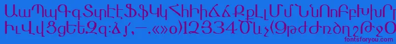 Masis Font – Purple Fonts on Blue Background