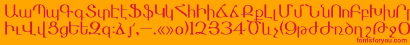 Masis Font – Red Fonts on Orange Background