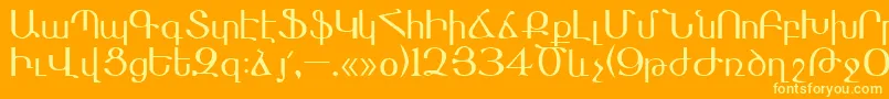Masis Font – Yellow Fonts on Orange Background