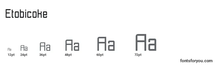 Размеры шрифта Etobicoke
