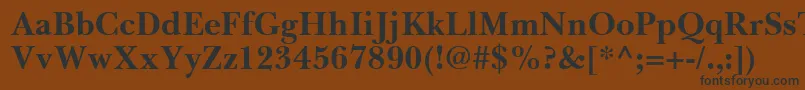 BaskervilleGreekBold-Schriftart – Schwarze Schriften auf braunem Hintergrund
