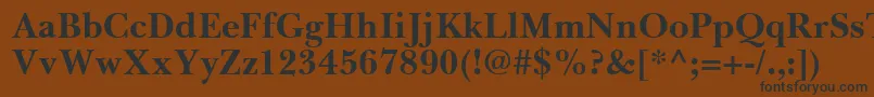 フォントBaskervilleGreekBold – 黒い文字が茶色の背景にあります